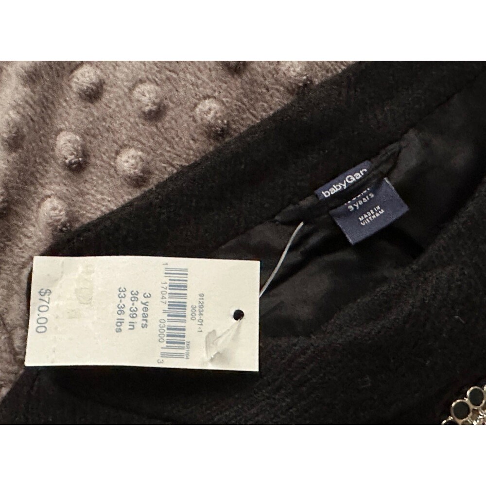 NEW Vintage Baby Gap Peacoat Audrey Hepburn Coat Black Jacket - Picture 3 of 5